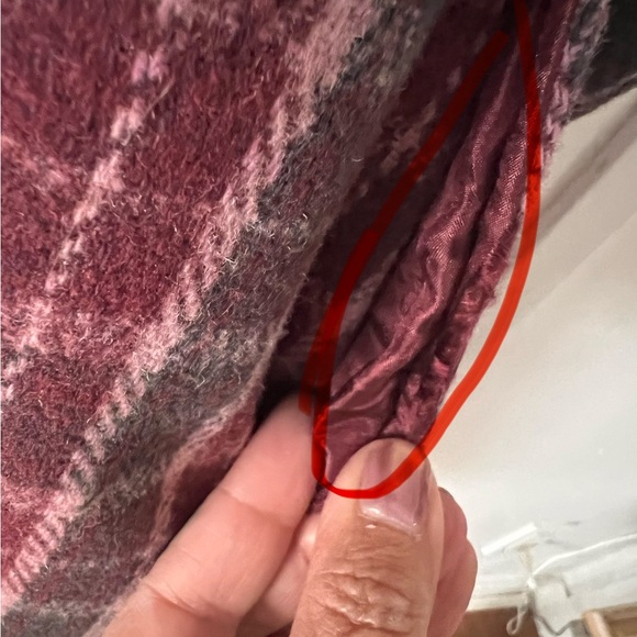 April Cornell Wool Blend/Burgundy and Gray Plaid Coat - Picture 14 of 16